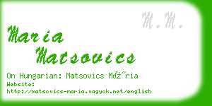 maria matsovics business card